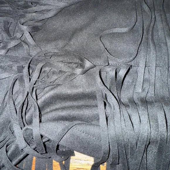 Altar'd State Fringe Black Skirt Size M - Picture 4 of 4